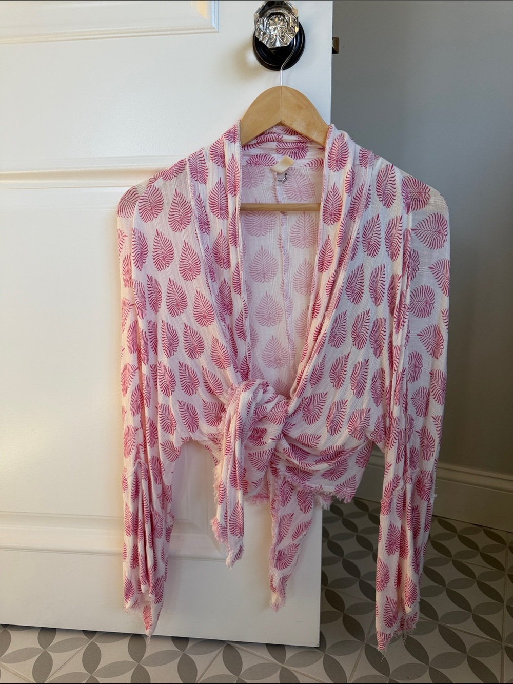 Elan White and Pink Feather Print Bedding